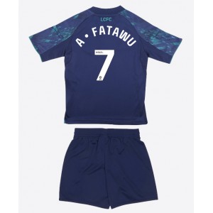 Leicester City Issahaku Fatawu #7 Jalkapallovaatteet Lasten Vieraspeliasu 2025-26 Lyhythihainen (+ Lyhyet housut)